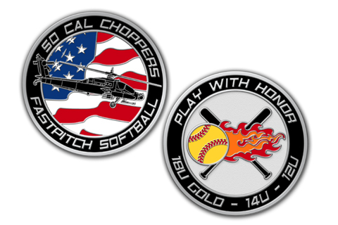 Challenge Coins For Little League Baseball and Softball Teams