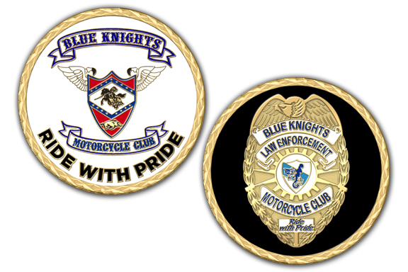 Police Officers Belonging to the Blue Knights Enjoy Producing and Collecting Challenge Coins