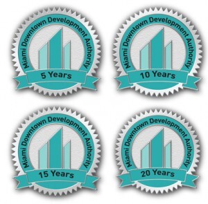 Miami, FL Lapel Pins Help the Development Board Recognize Years of Service