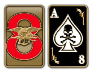 Navy Seal Challenge Coins Made in the Shape of Playing Cards