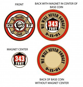 Challenge Coins with Removable Golf Ball Markers