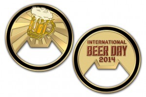 Custom Bottle Opener Challenge Coins for International Beer Day