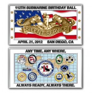 One-of-a-Kind Navy Sub Ball Challenge Coins to Be Handed Out to Honorees