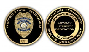 Police Department Investigative Division Challenge Coins Celebrate Loyalty, Integrity and Dedication