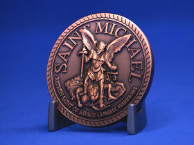 Saint Michael 3D challenge coin