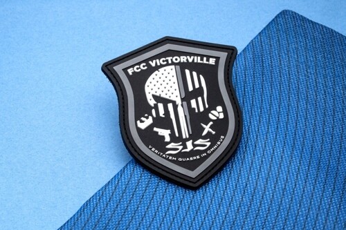 Black and gray tactical PVC shield patch