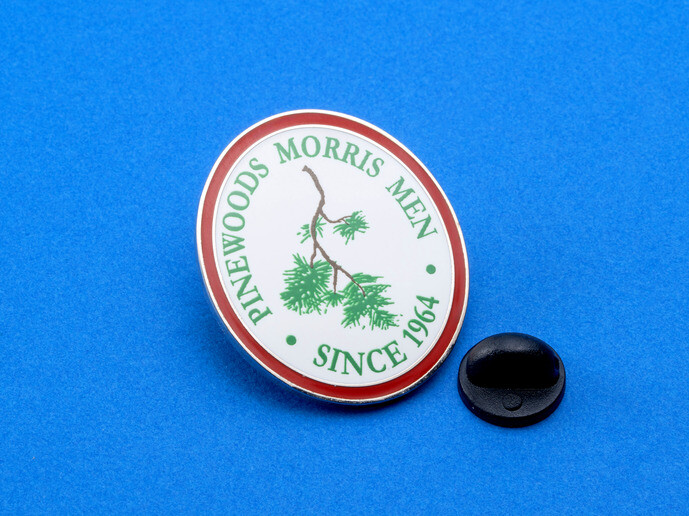 Silk screen Pinewoods Morris Men lapel pin