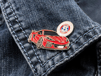 Soft enamel C8 Corvette lapel pin