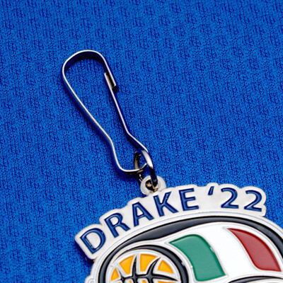 Small j-hook clip on a custom zipper pull